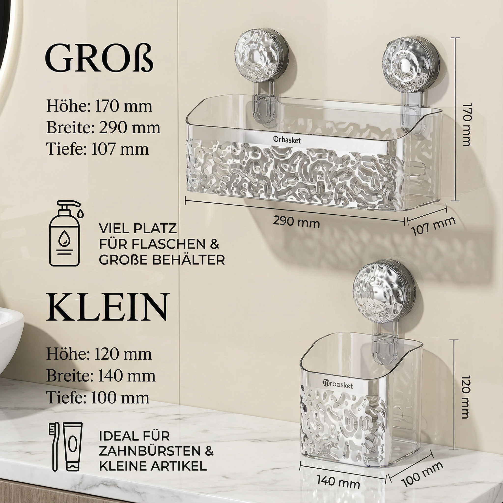 Saugnapf Badezimmer Regal