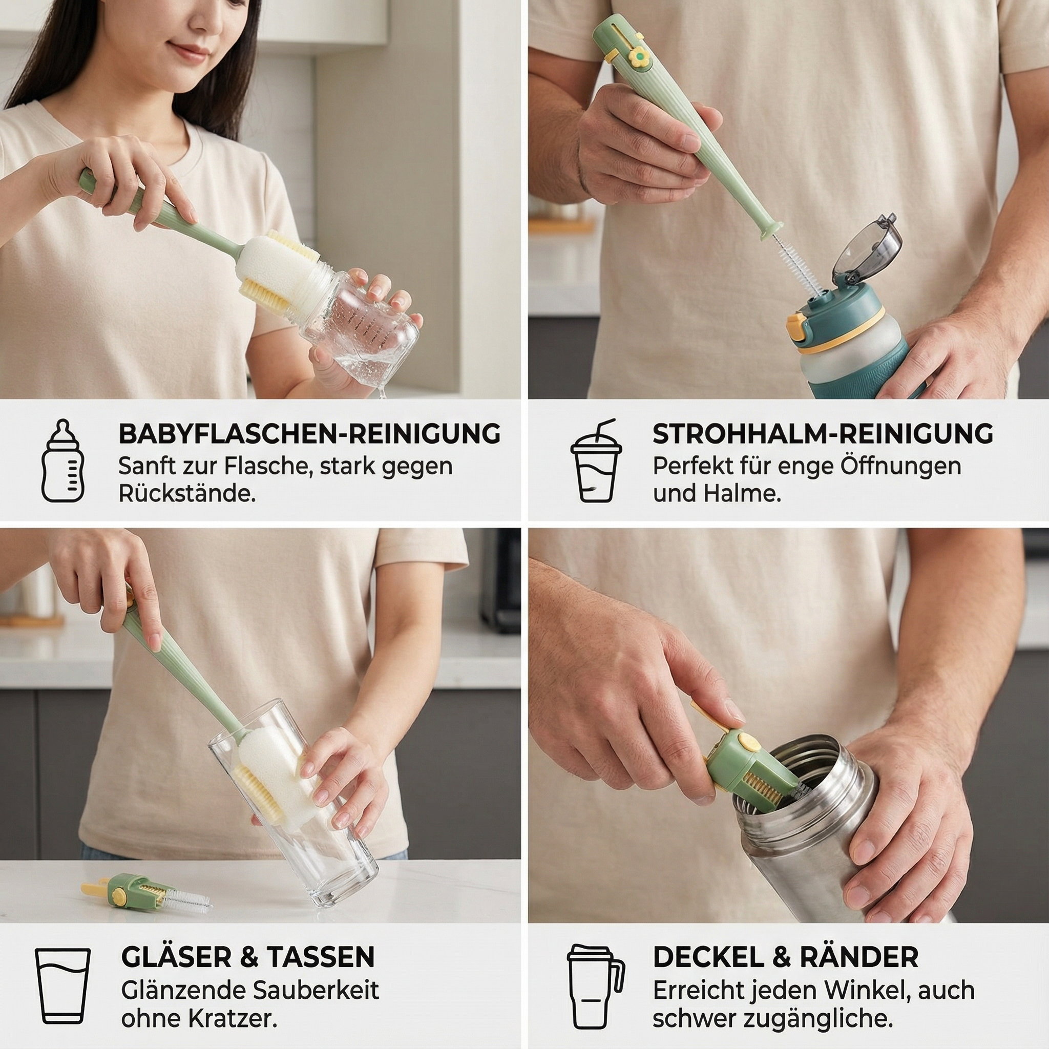 Praktischer 5in1 Flaschenreiniger