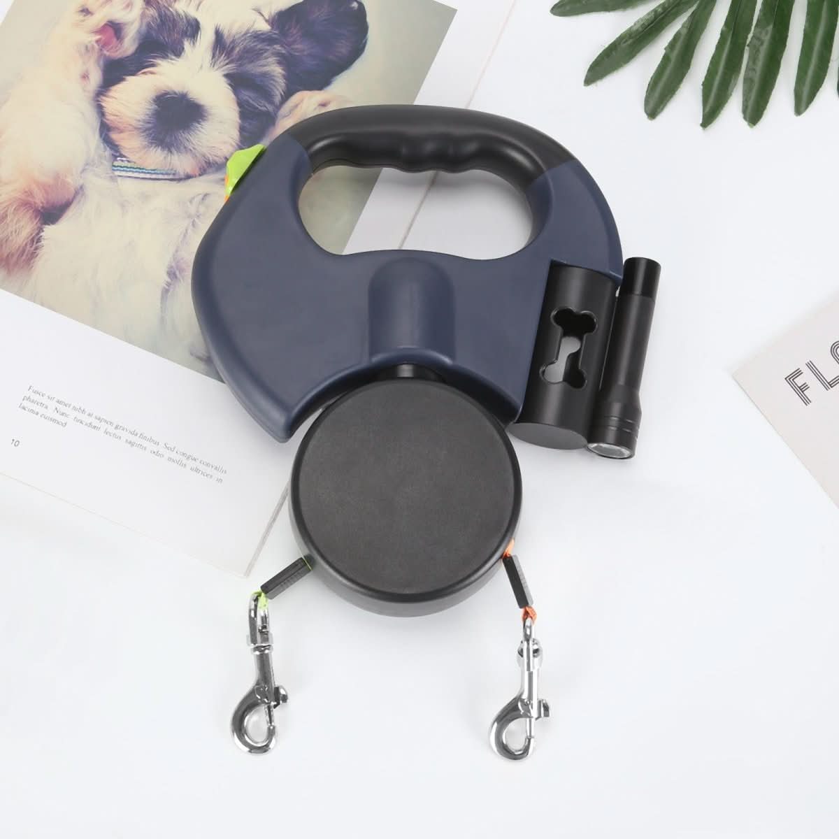 PROPET DUO – Retractable Leash For Two Dogs With LED Light For Safe Walks
